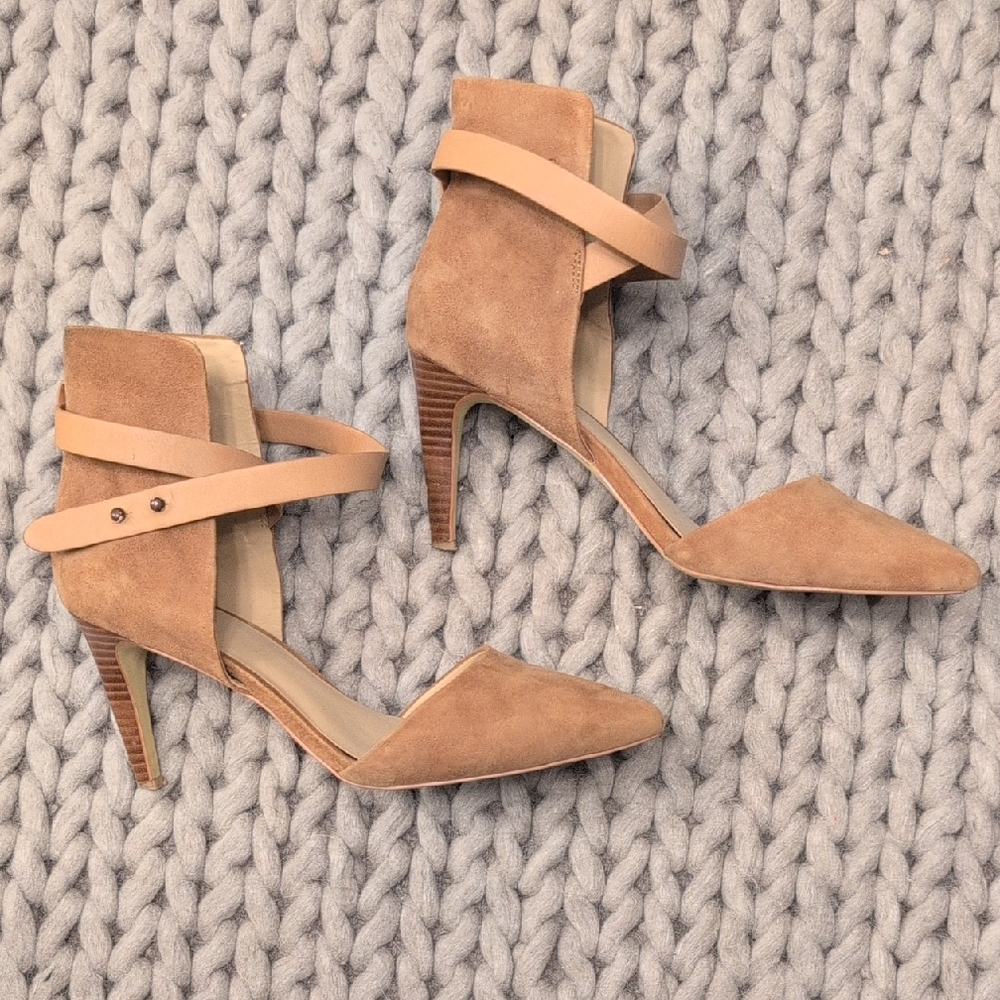 Joe’s Jeans Tan Suede Ankle-Strap Heels | 2” Heel | Size 9